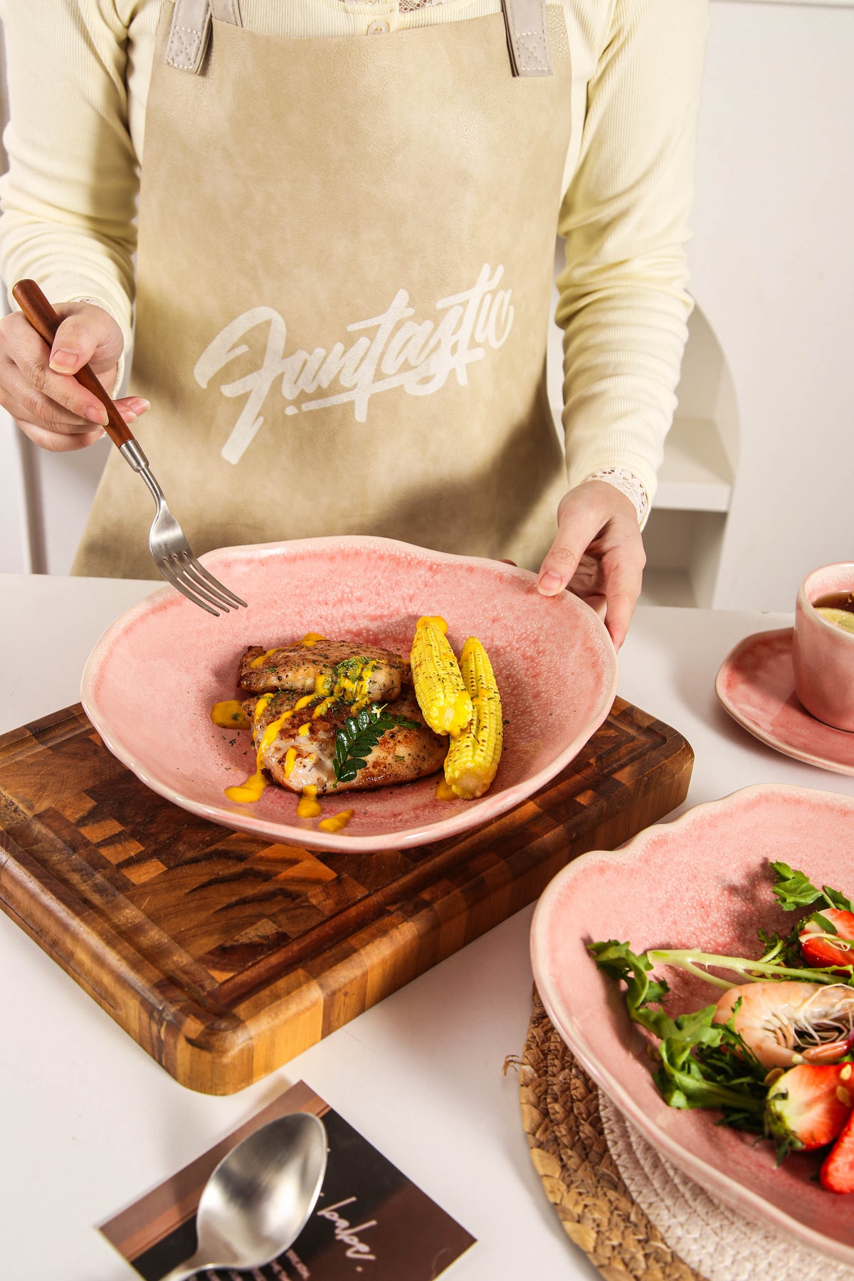 Rose Pink Organic Deep Plate Set