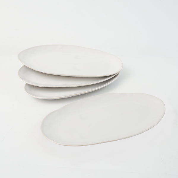 Pearl White Organic Serving Platter Set