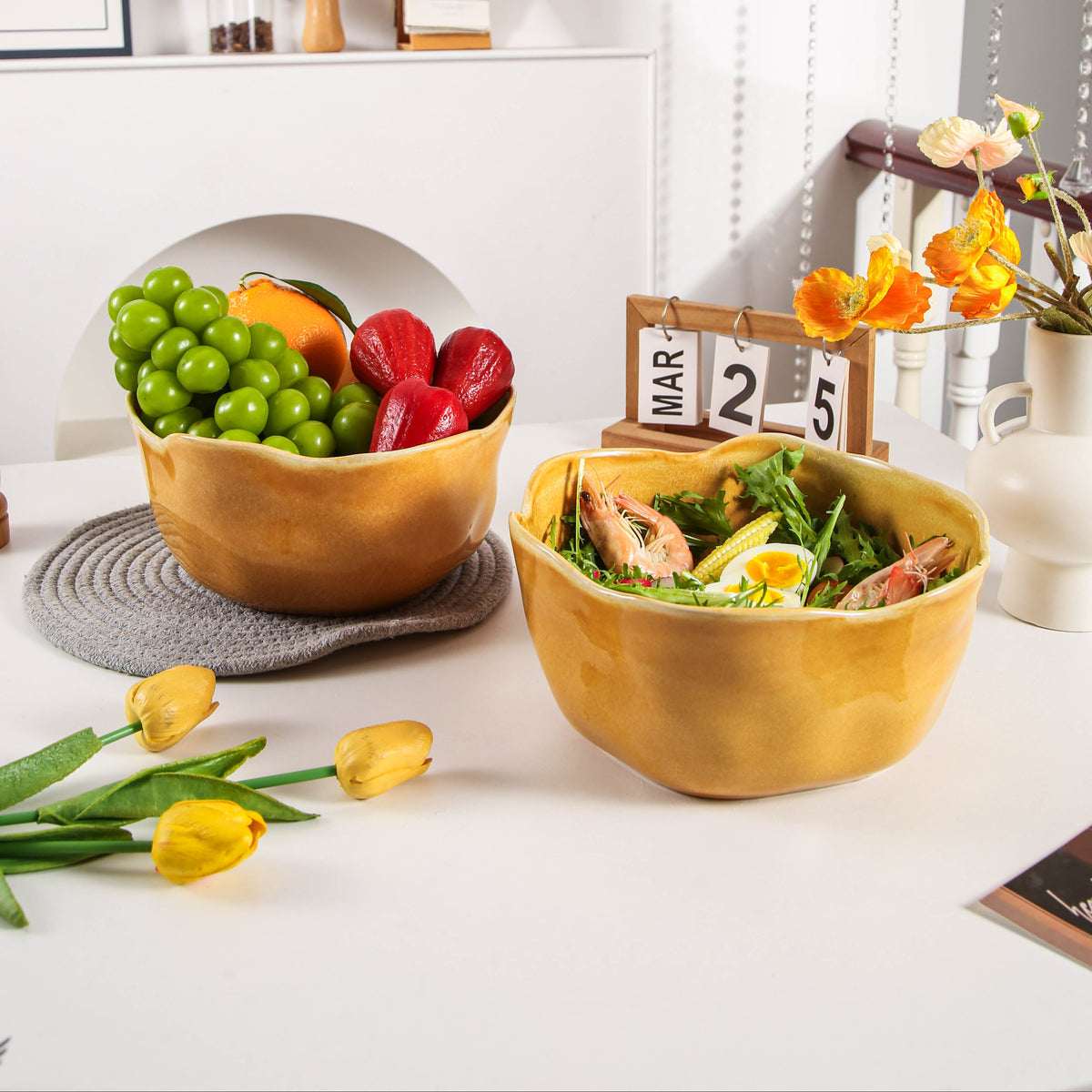Golden Amber Organic Deep Bowl Set