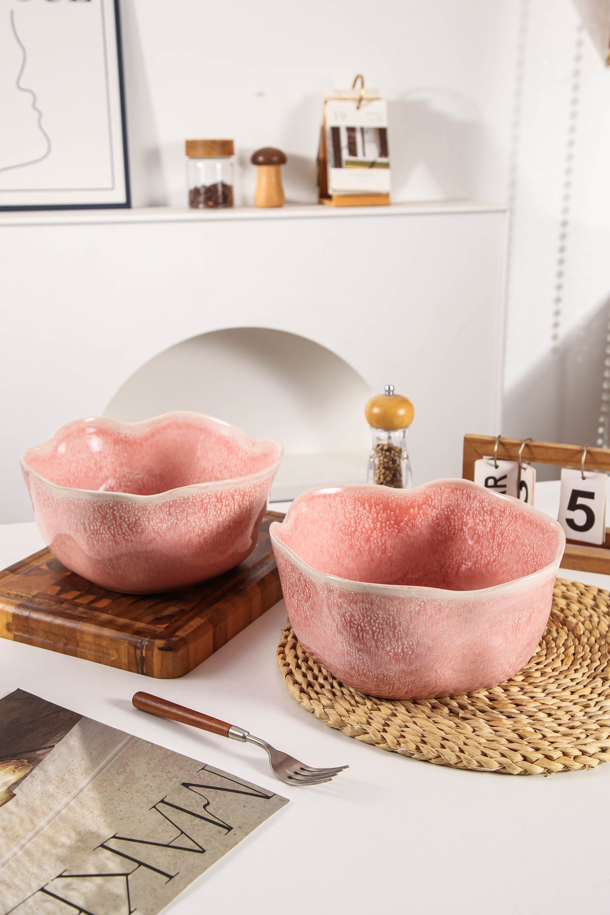 Rose Pink Organic Deep Bowl Set