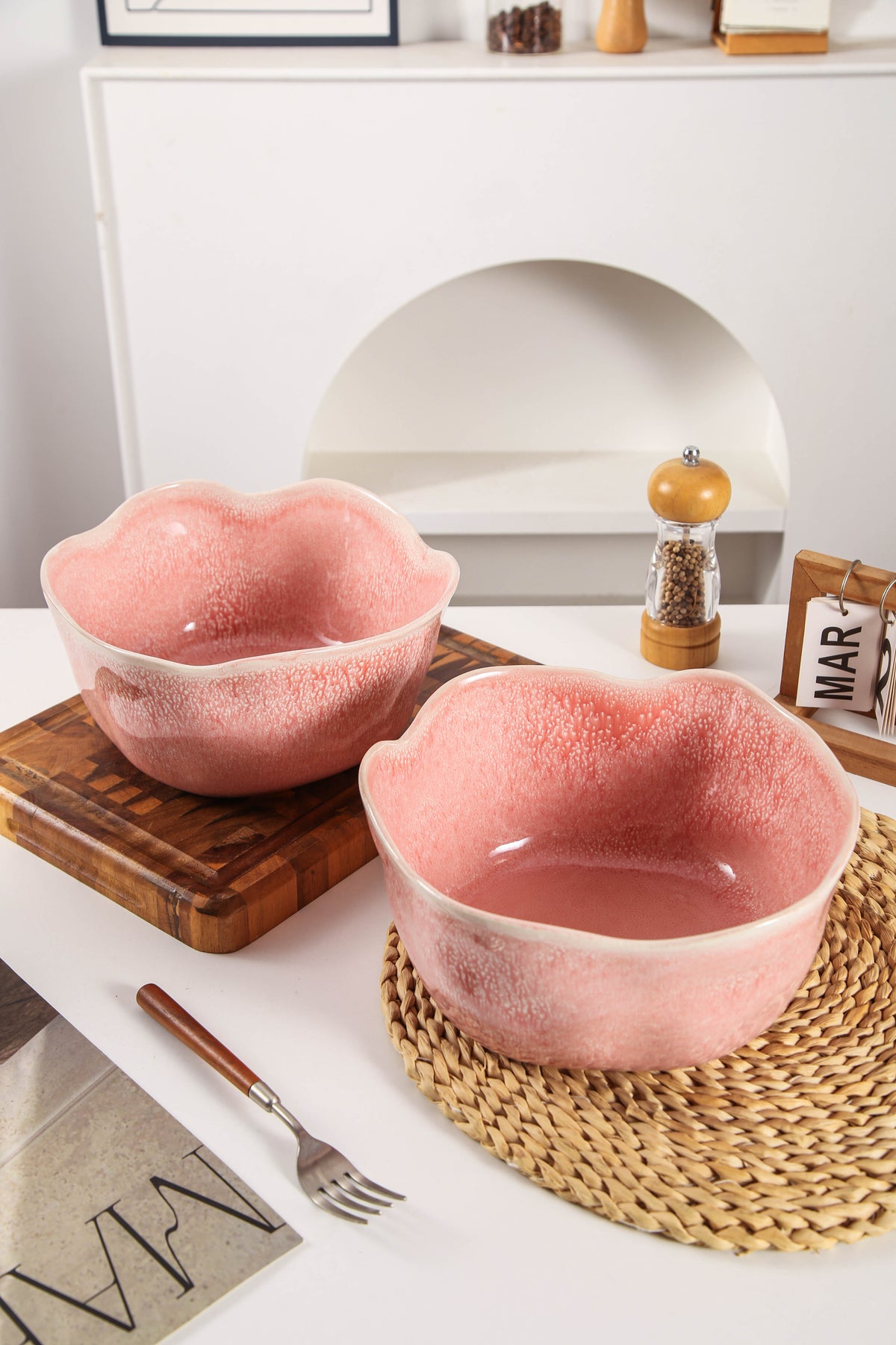 Rose Pink Organic Deep Bowl Set