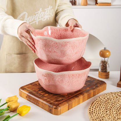 Rose Pink Organic Deep Bowl Set
