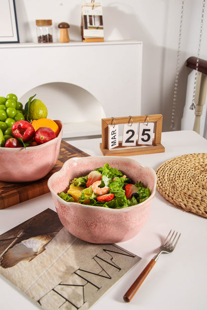 Rose Pink Organic Deep Bowl Set