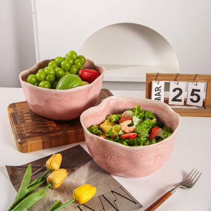 Rose Pink Organic Deep Bowl Set