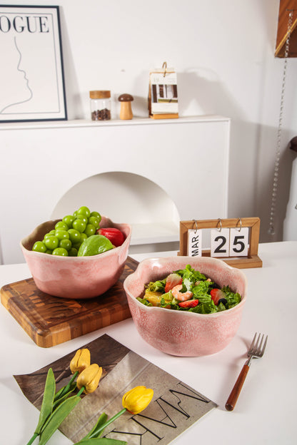 Rose Pink Organic Deep Bowl Set