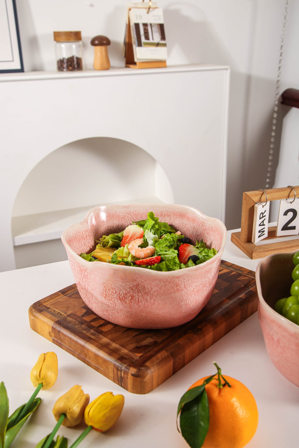 Rose Pink Organic Deep Bowl Set