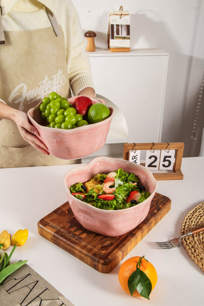 Rose Pink Organic Deep Bowl Set