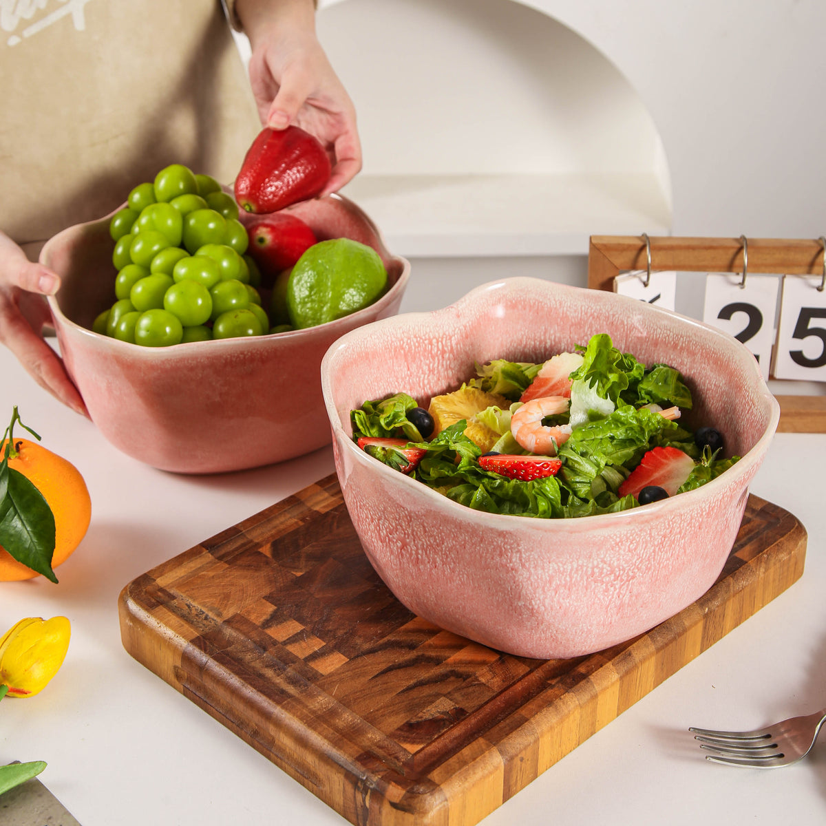 Rose Pink Organic Deep Bowl Set