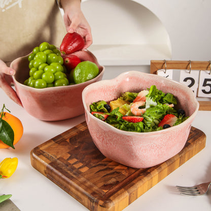 Rose Pink Organic Deep Bowl Set