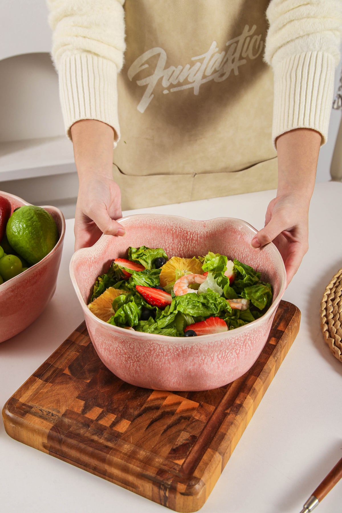 Rose Pink Organic Deep Bowl Set