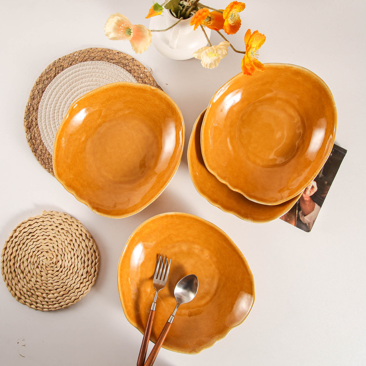 Golden Amber Organic Deep Plate Set