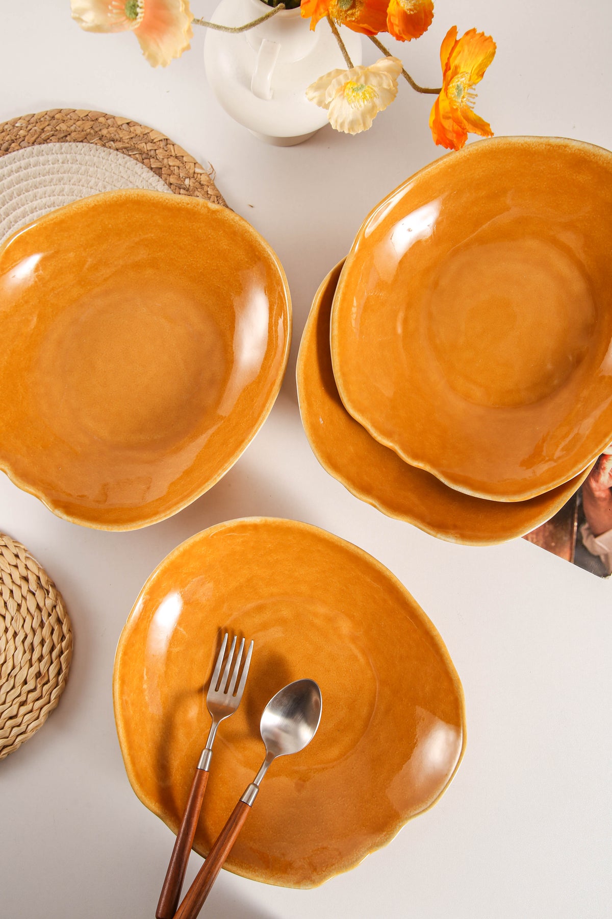 Golden Amber Organic Deep Plate Set
