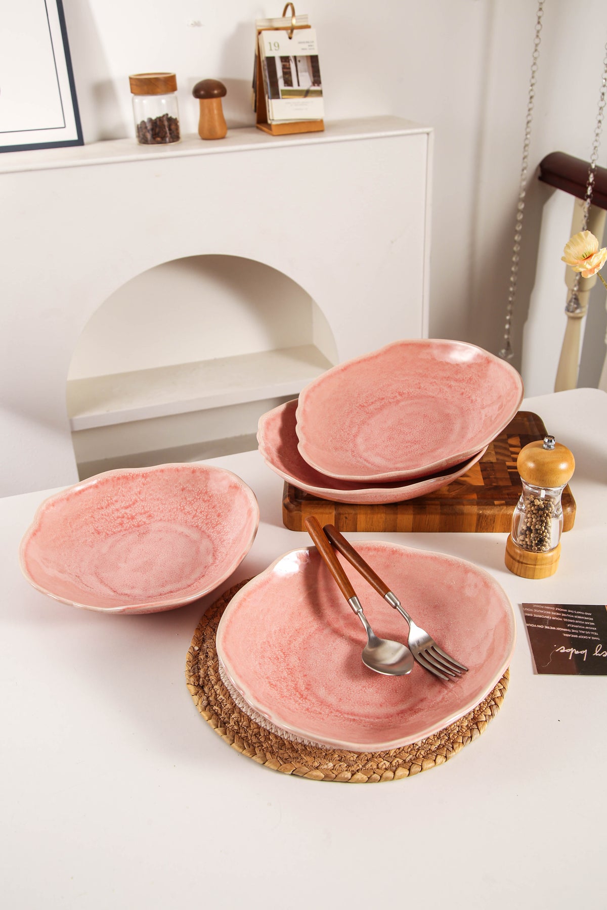 Rose Pink Organic Deep Plate Set