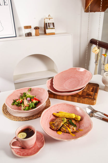 Rose Pink Organic Deep Plate Set