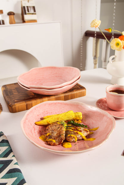 Rose Pink Organic Deep Plate Set