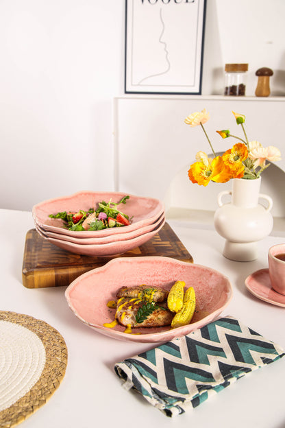 Rose Pink Organic Deep Plate Set