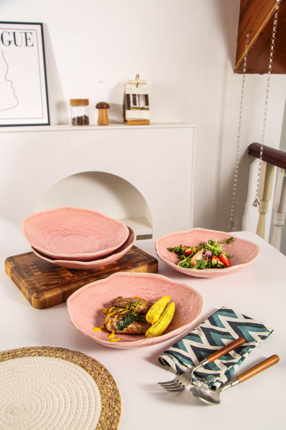 Rose Pink Organic Deep Plate Set