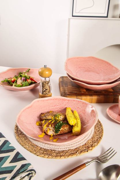 Rose Pink Organic Deep Plate Set
