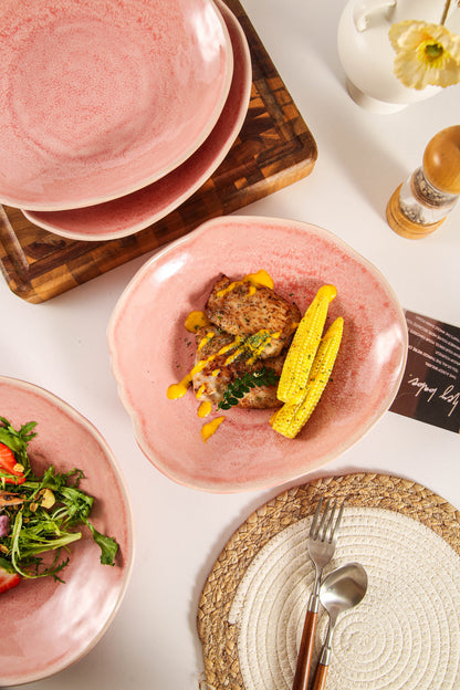 Rose Pink Organic Deep Plate Set