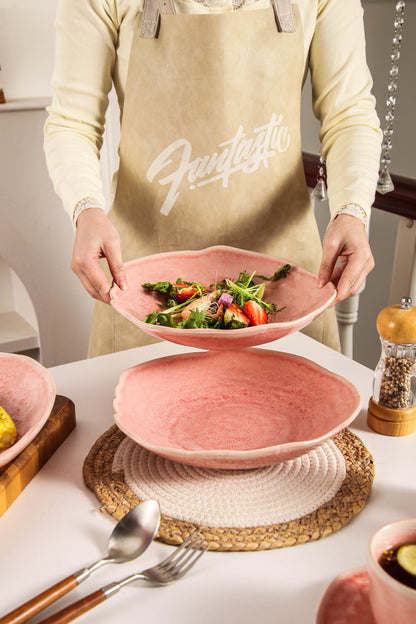 Rose Pink Organic Deep Plate Set
