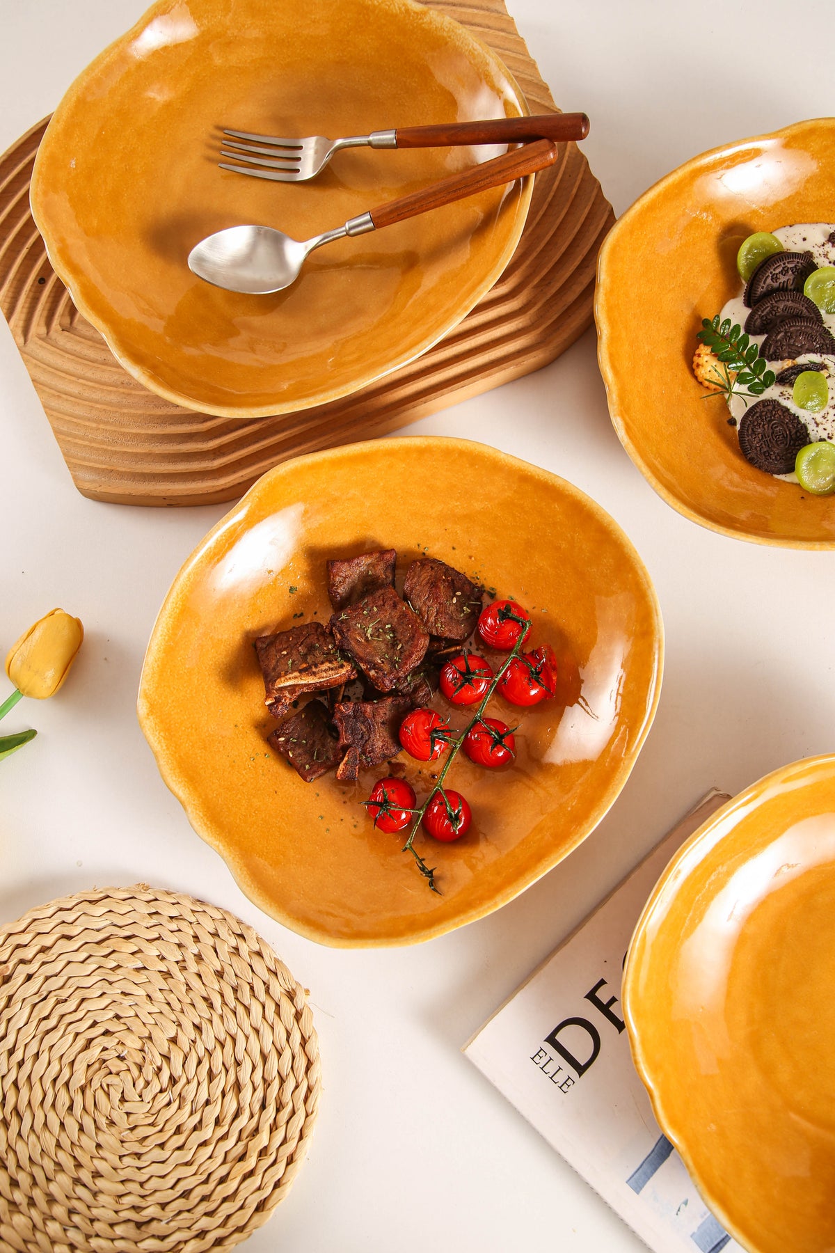 Golden Amber Organic Deep Plate Set