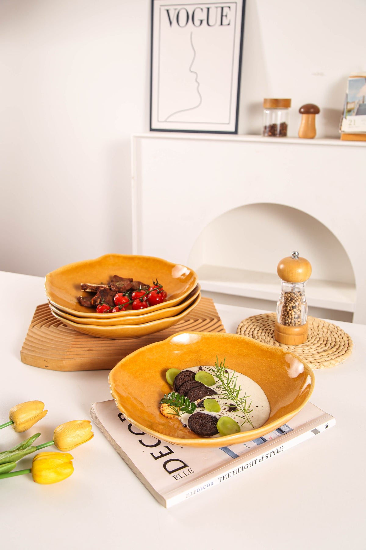 Golden Amber Organic Deep Plate Set