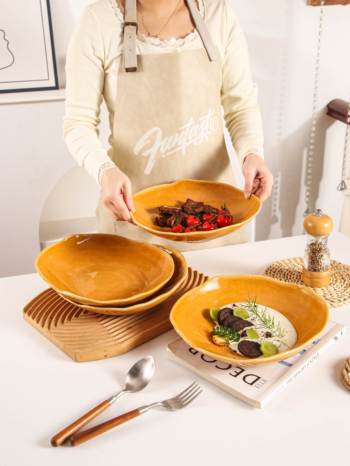 Golden Amber Organic Deep Plate Set