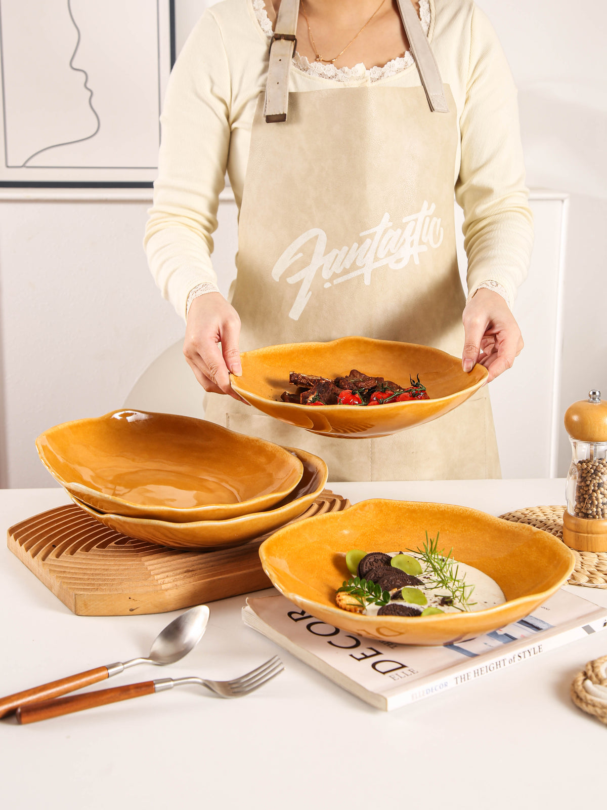 Golden Amber Organic Deep Plate Set