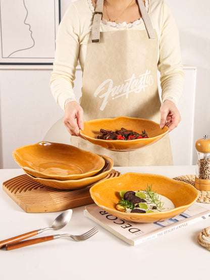 Golden Amber Organic Deep Plate Set