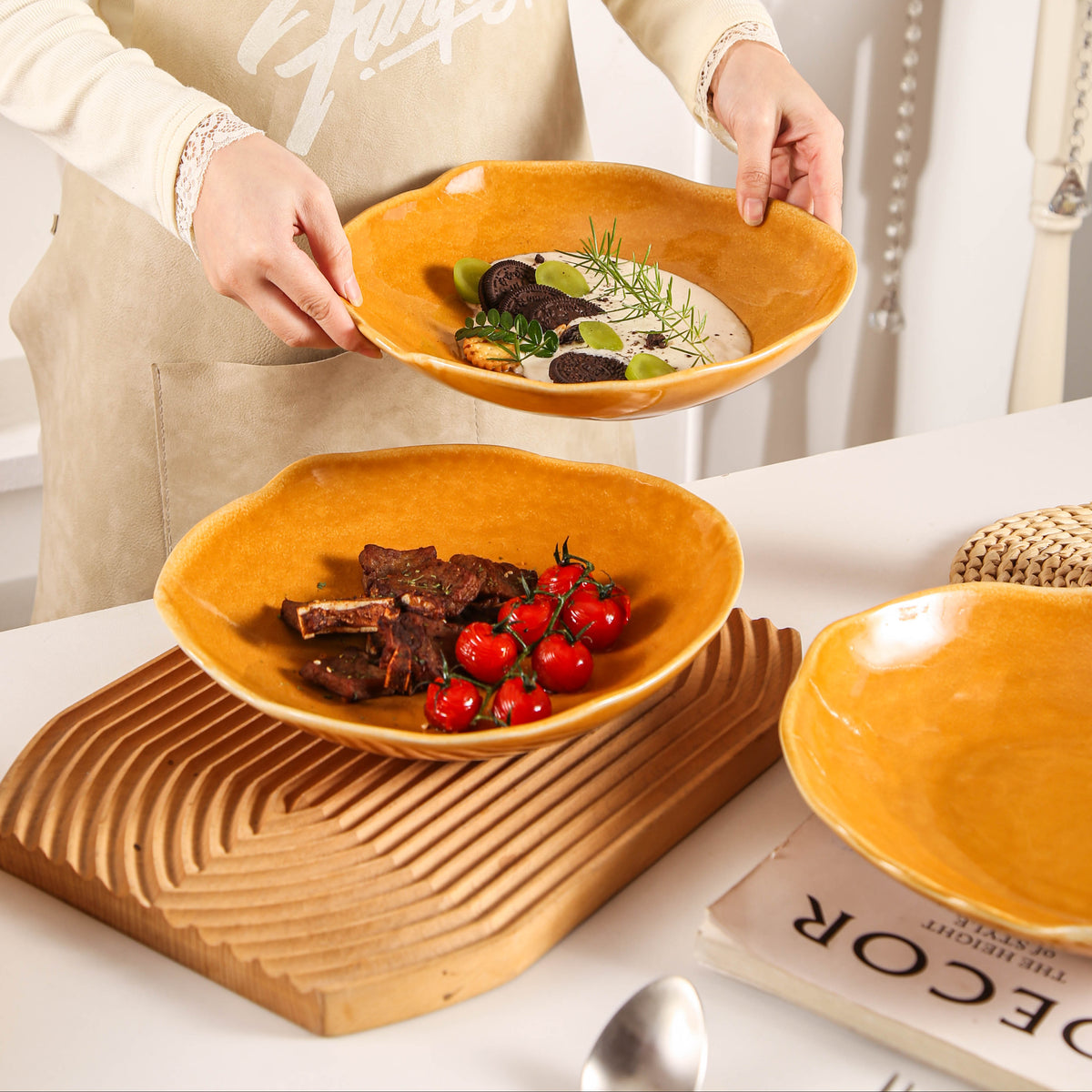 Golden Amber Organic Deep Plate Set