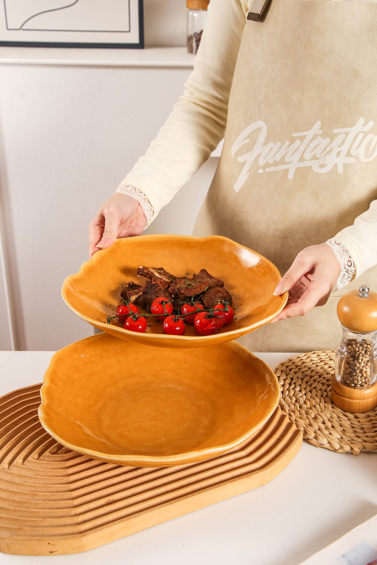 Golden Amber Organic Deep Plate Set