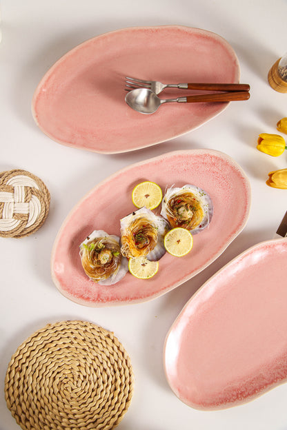 Rose Pink Organic Serving Platter Set