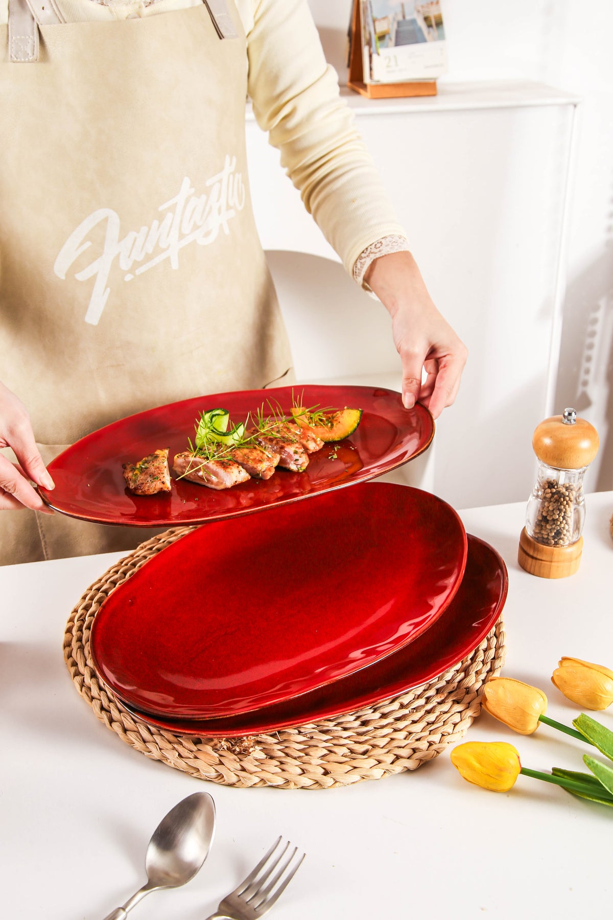Garnet Rouge Organic Serving Platter Set