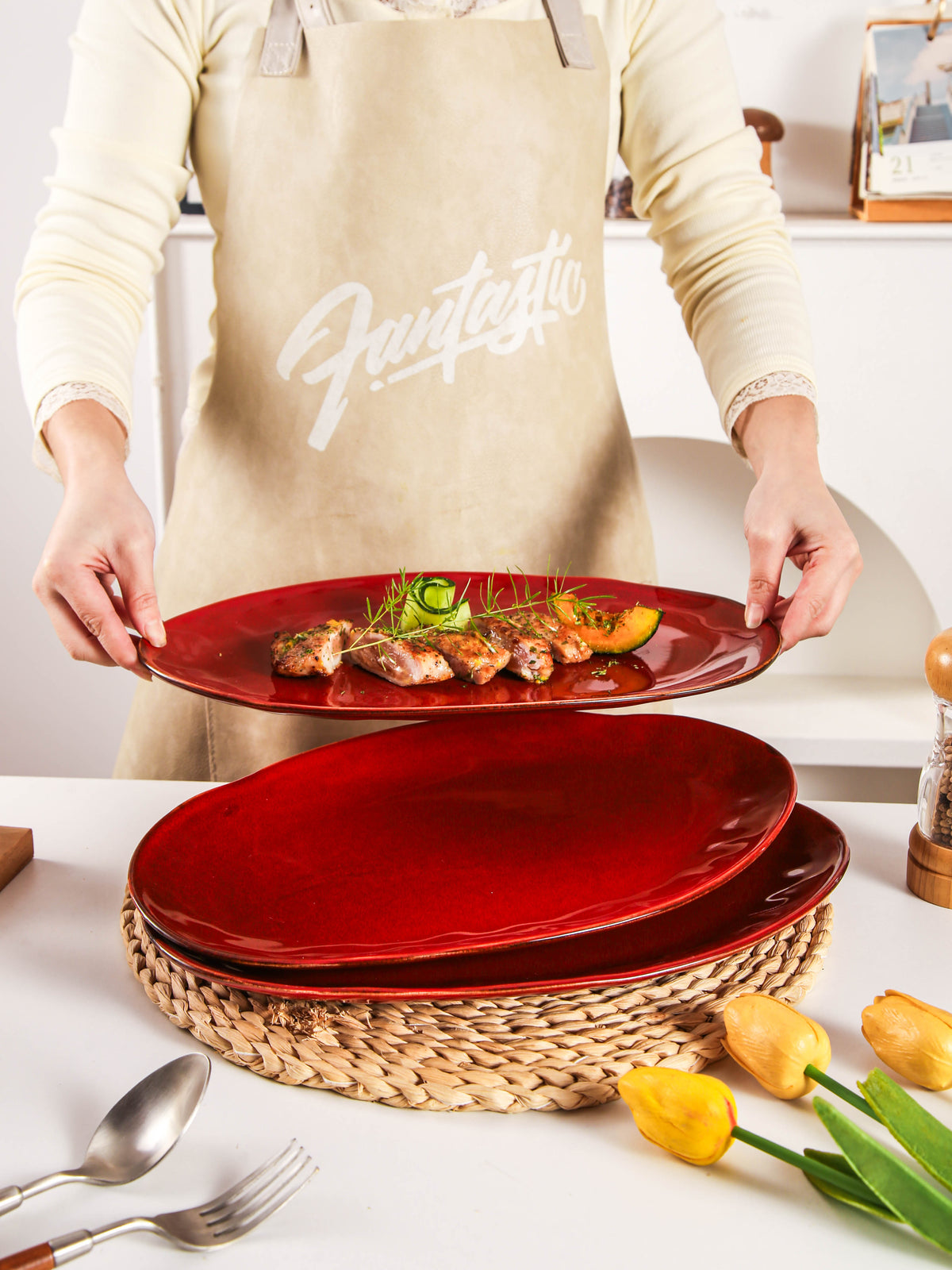 Garnet Rouge Organic Serving Platter Set