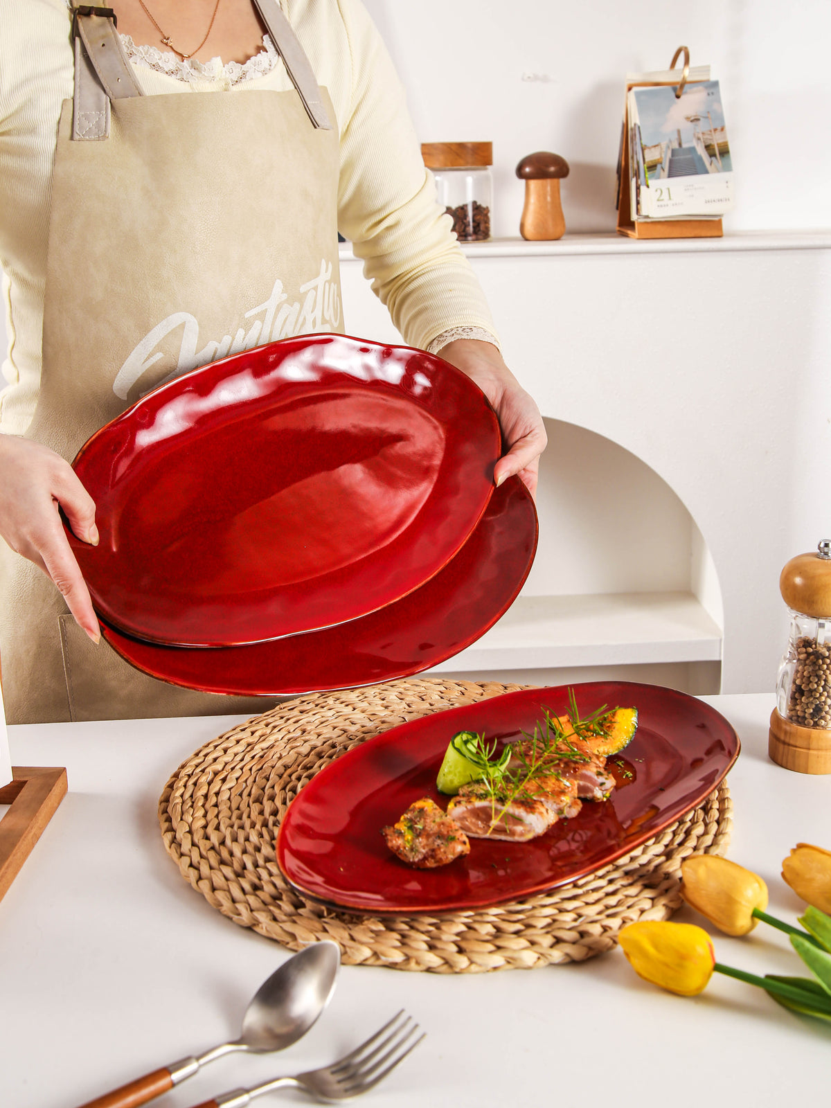 Garnet Rouge Organic Serving Platter Set