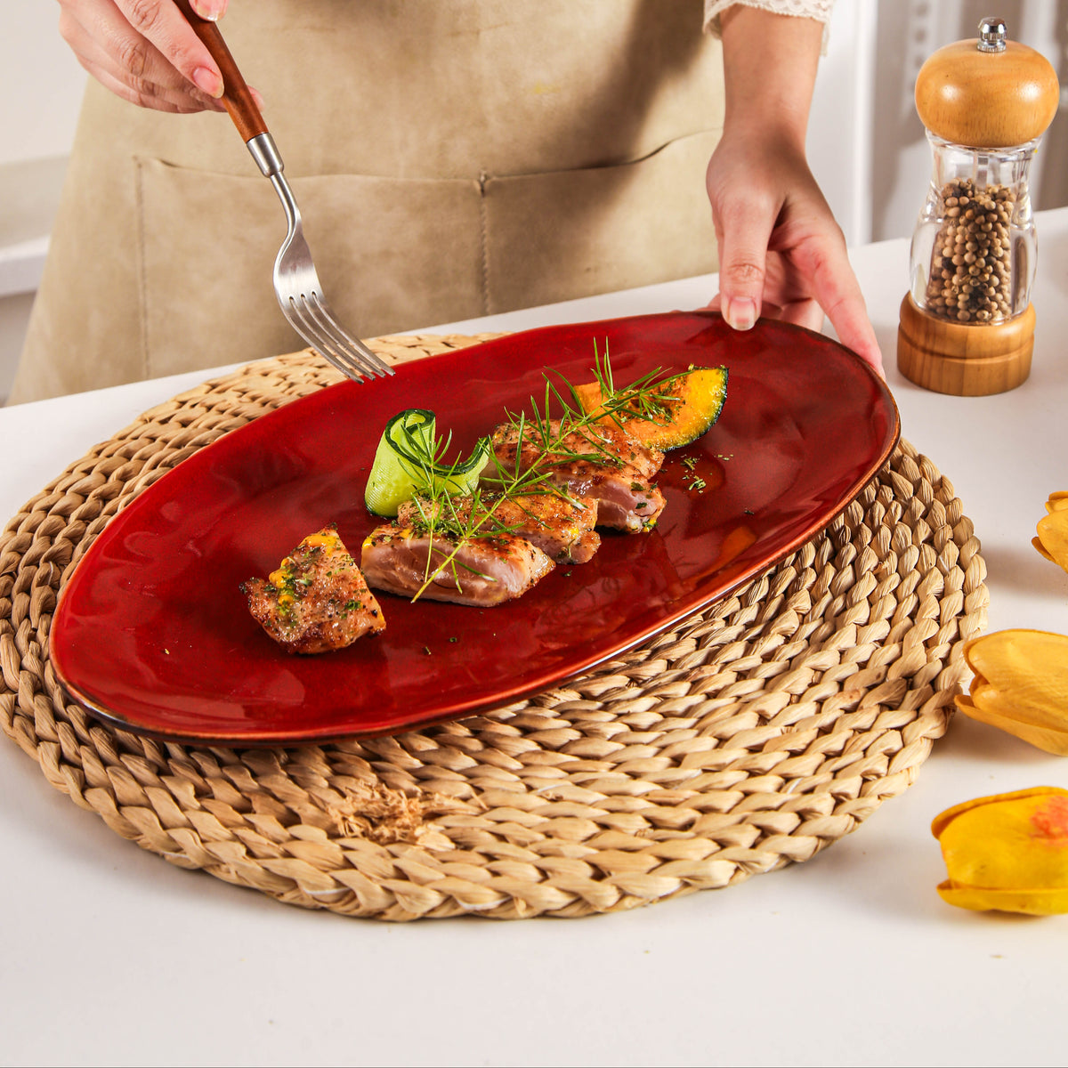 Garnet Rouge Organic Serving Platter Set