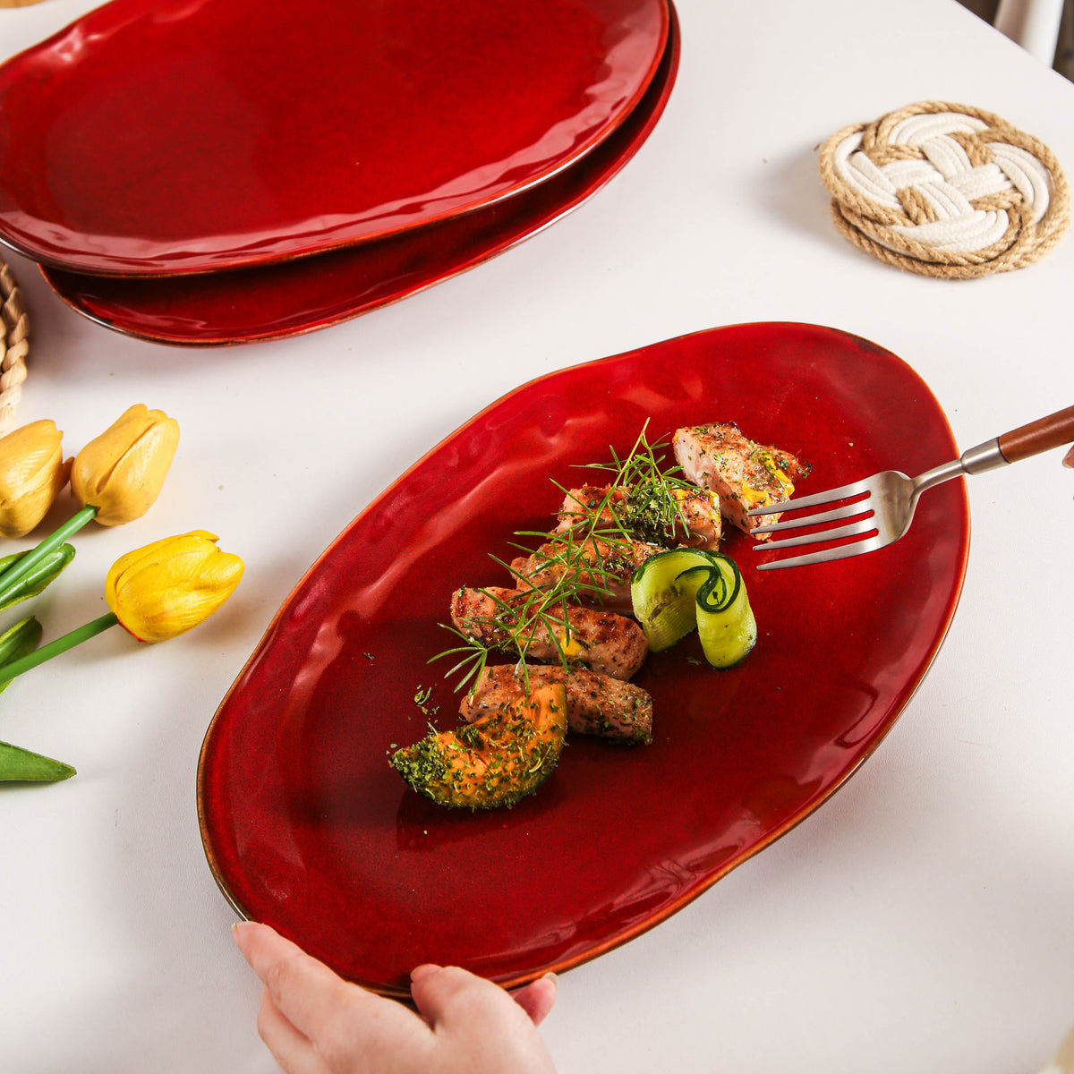 Garnet Rouge Organic Serving Platter Set