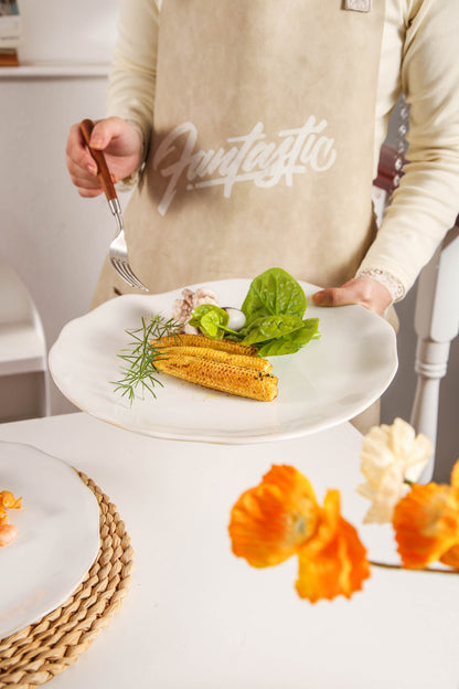 Pearl White Organic Grand Dinner Plate Set