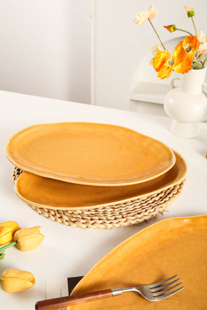 Golden Amber Organic Serving Platter Set