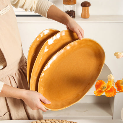 Golden Amber Organic Serving Platter Set