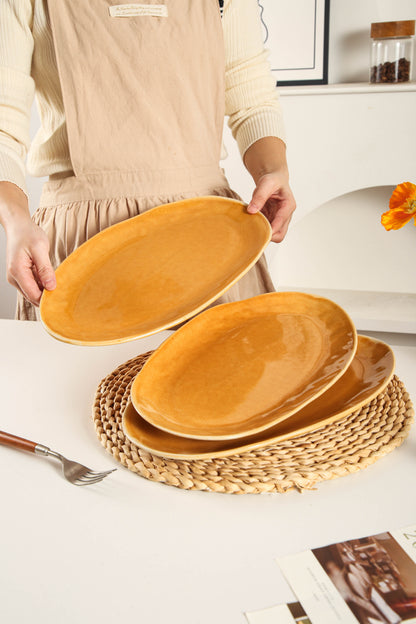 Golden Amber Organic Serving Platter Set