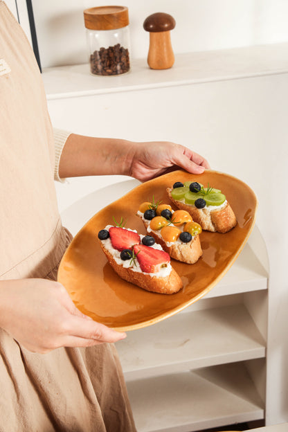 Golden Amber Organic Serving Platter Set