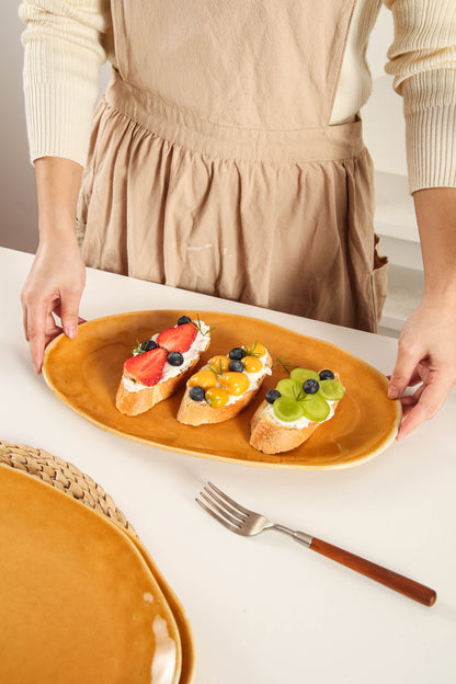 Golden Amber Organic Serving Platter Set