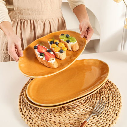 Golden Amber Organic Serving Platter Set