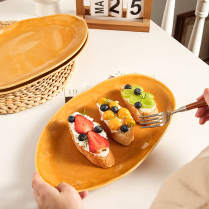 Golden Amber Organic Serving Platter Set