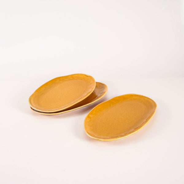 Golden Amber Organic Serving Platter Set