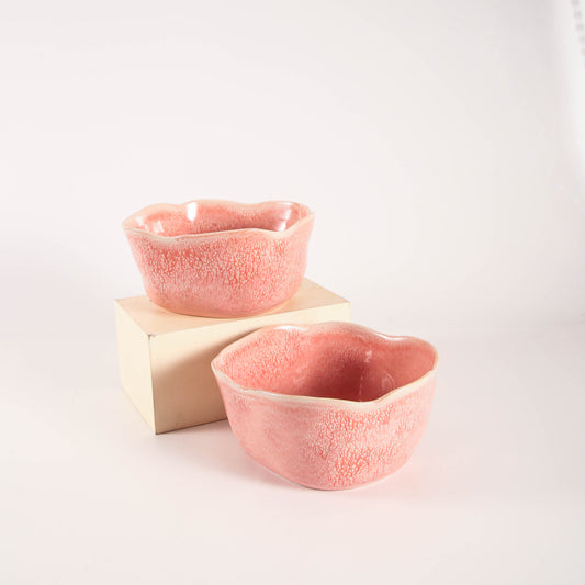 Rose Pink Organic Deep Bowl Set