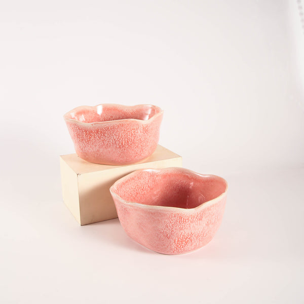 Rose Pink Organic Deep Bowl Set