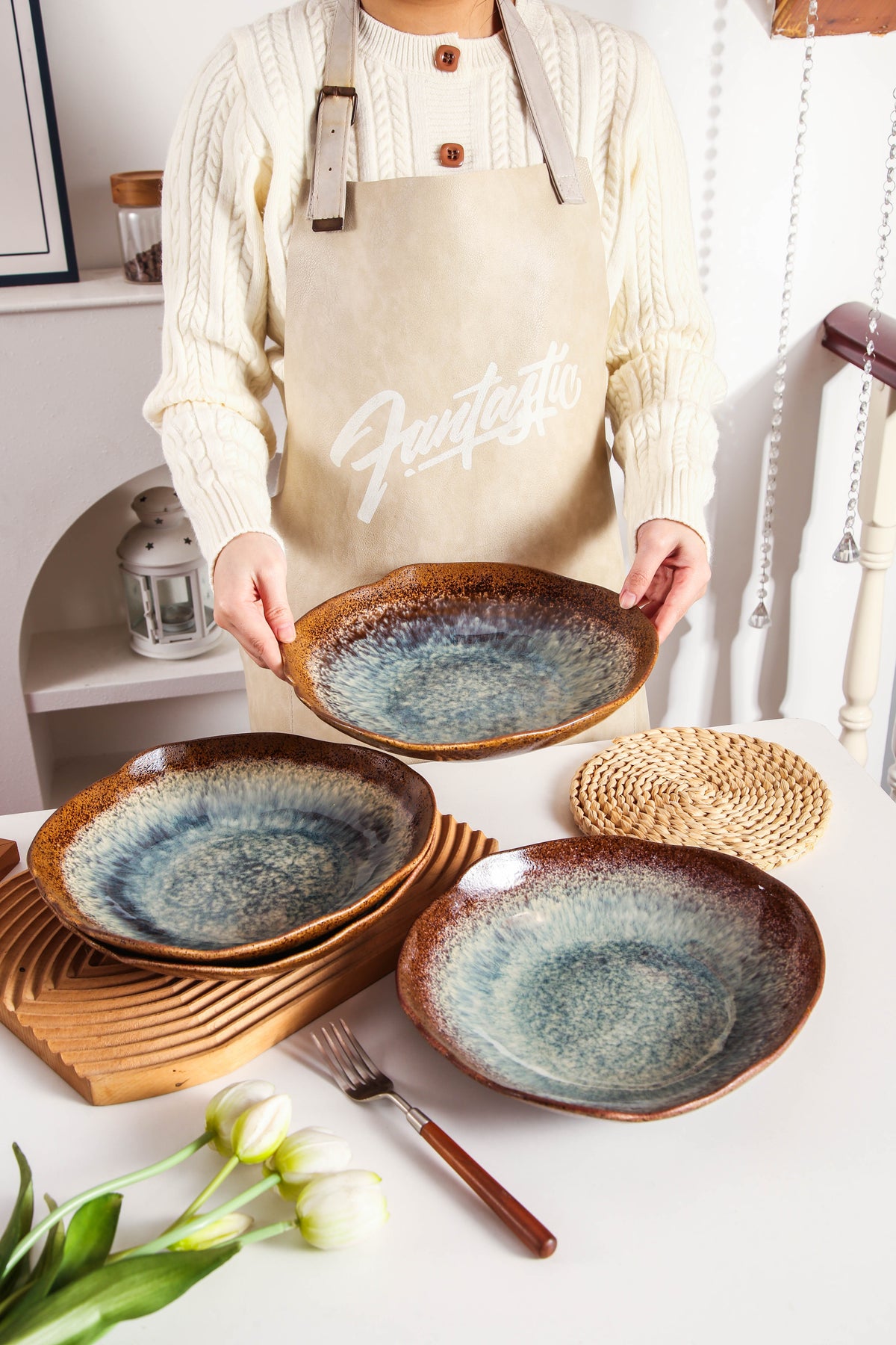Espresso Stone Organic Deep Plate Set