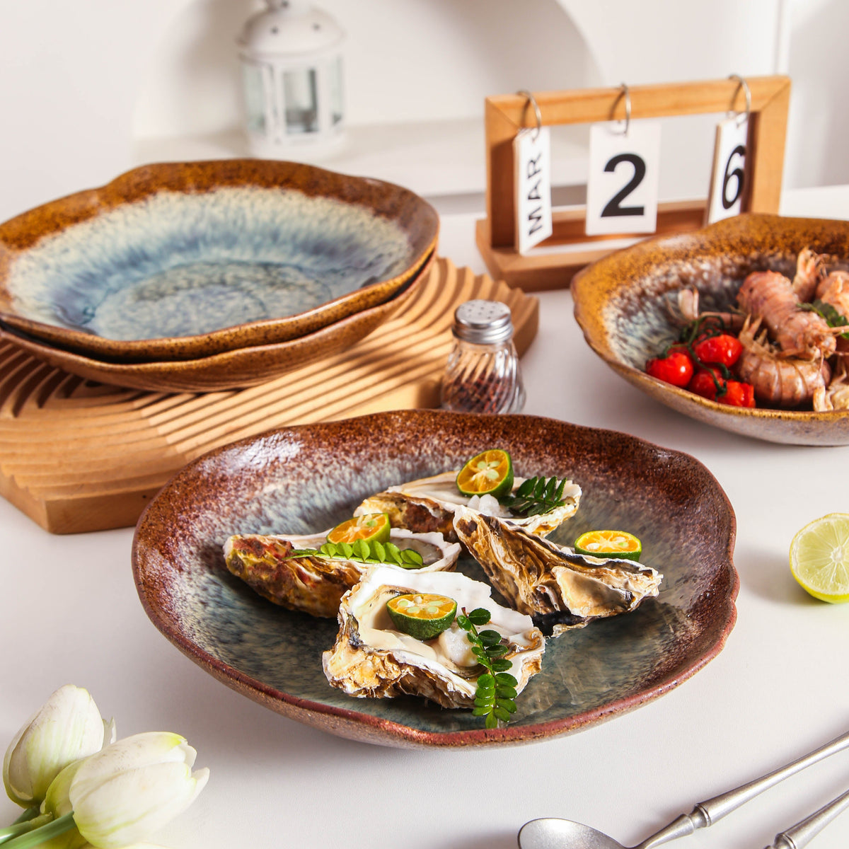Espresso Stone Organic Deep Plate Set